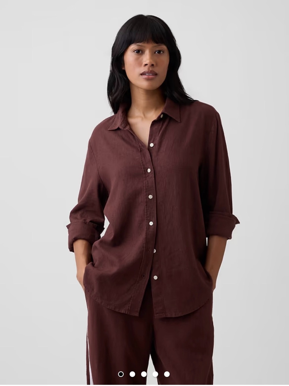 GAP Brown Button-Down Shirt
